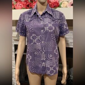 Vintage 1960s myer lang marquis (MLM) short sleeve button down shirt